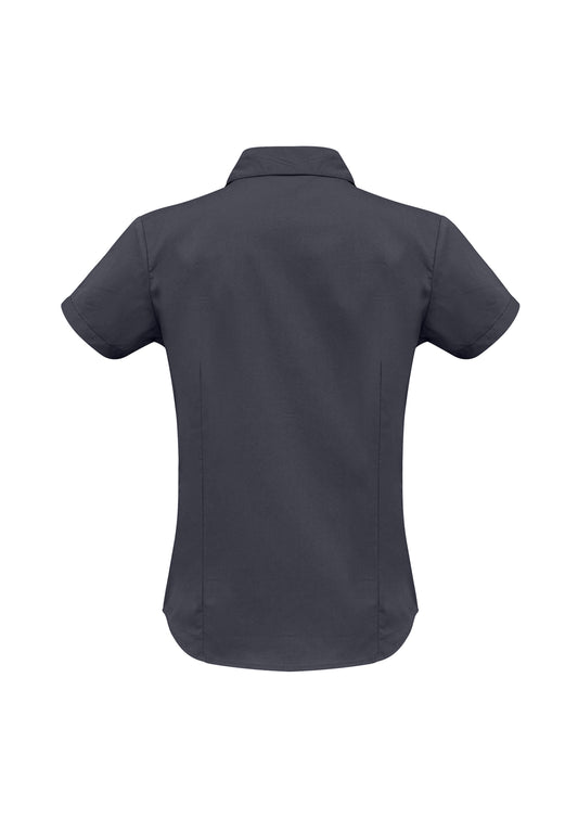 Biz Collection LB7301 Metro Womens Short Sleeve Shirt in Charcoal - back view