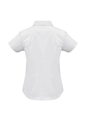 Biz Collection LB7301 Metro Womens Short Sleeve Shirt in White - back view