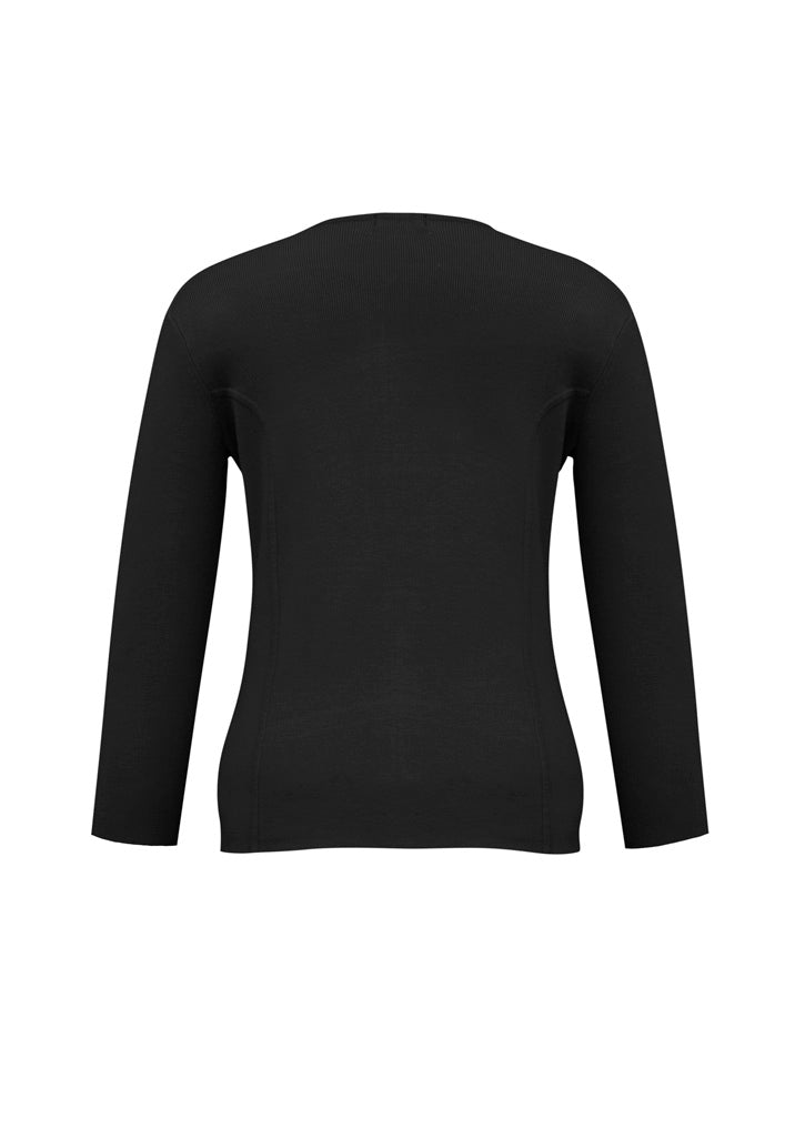 Biz Collection LC3505 2-Way Womens Zip Cardigan in Black - back view