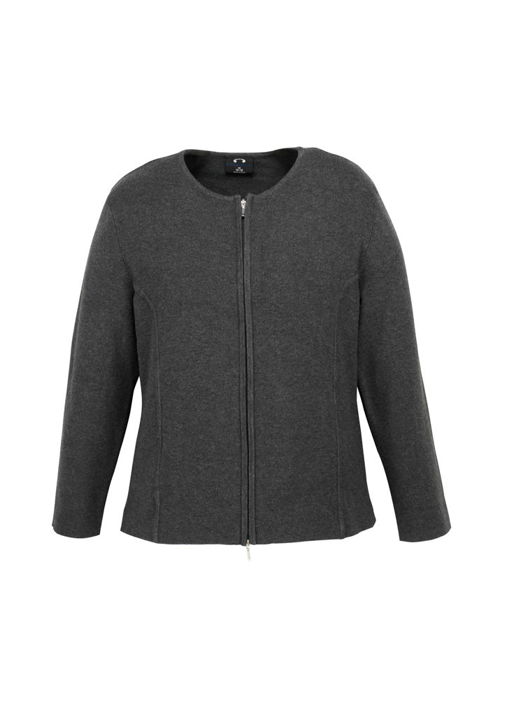 Biz Collection LC3505 2-Way Womens Zip Cardigan in Charcoal