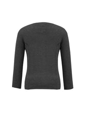 Biz Collection LC3505 2-Way Womens Zip Cardigan in Charcoal - back view
