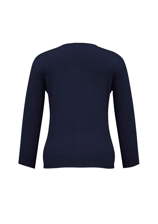 Biz Collection LC3505 2-Way Womens Zip Cardigan in Navy - back view