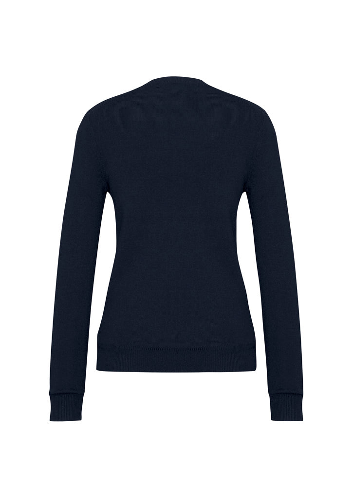 Biz Collection LP3506 V-Neck Womens Knit Pullover in Navy - back view