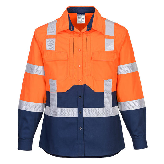 Ladies Hi-Vis Stretch Long Sleeve Shirt - LS502 - Portwest-0