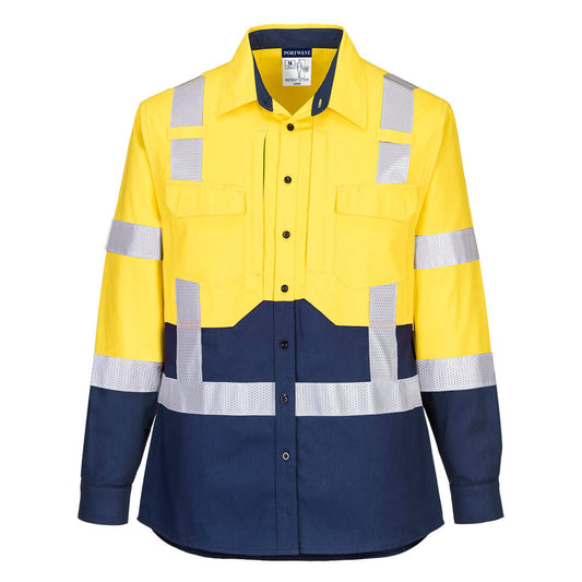 Ladies Hi-Vis Stretch Long Sleeve Shirt - LS502 - Portwest-1
