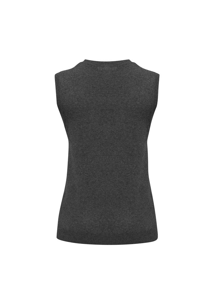 Biz Collection LV3504 V-Neck Womens Knit Vest in Charcoal - back view