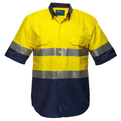 Hi-Vis Two Tone Regular Weight Short Sleeve Shirt with Tape - MA102 - Portwest-1
