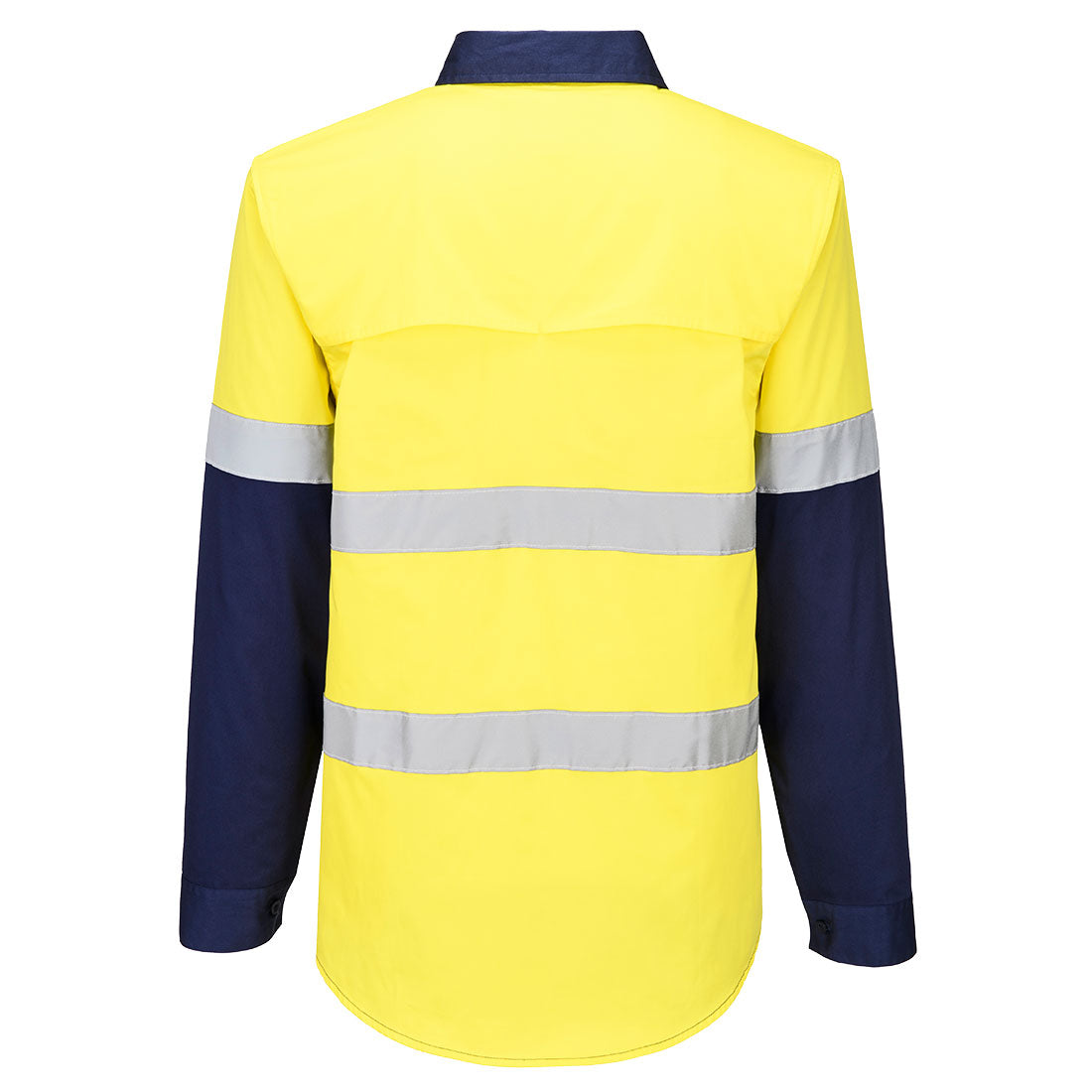 Portwest MA803 Industrial Hi-Vis Lightweight Contrast Shirt L/S in Yellow/Navy - back view