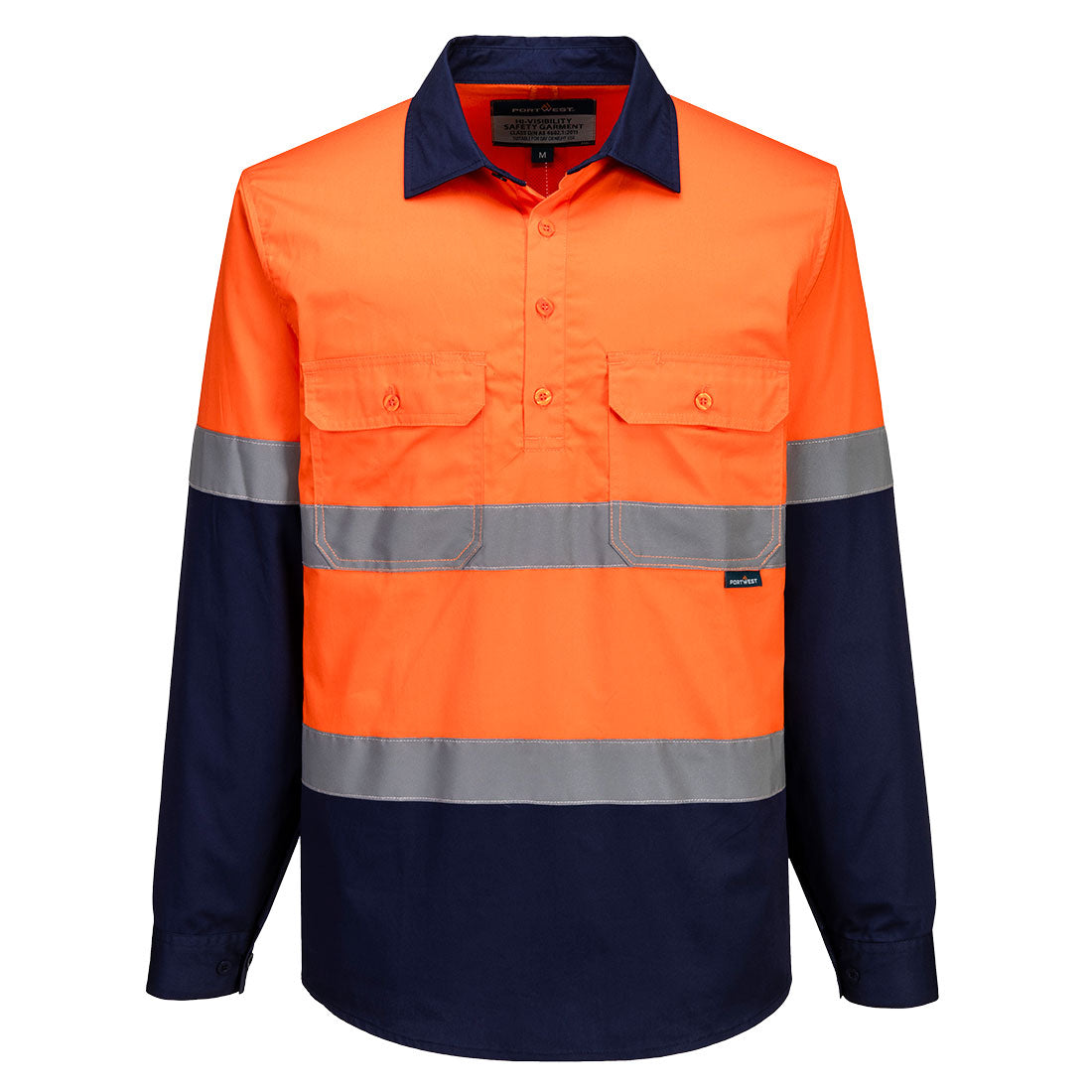 Hi-Vis Contrast Closed Front Shirt L/S - MA804 - Portwest-0