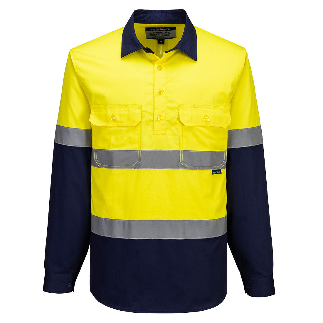 Hi-Vis Contrast Closed Front Shirt L/S - MA804 - Portwest-1