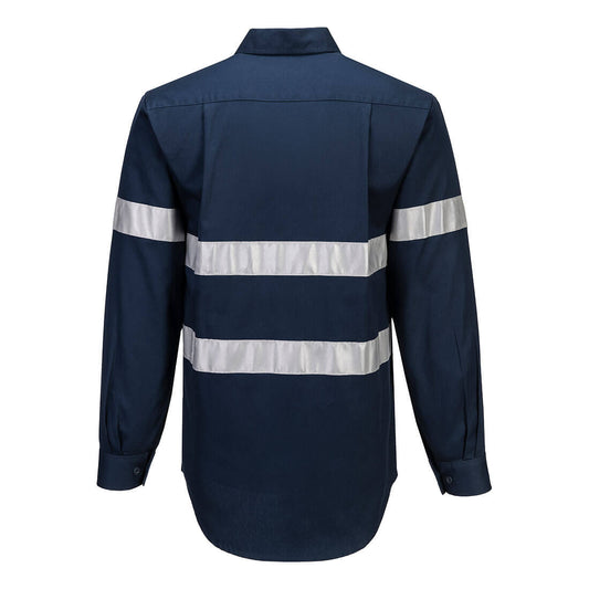 Portwest MA908 Geelong Hi-Vis Class N Shirt L/S in Navy - back view