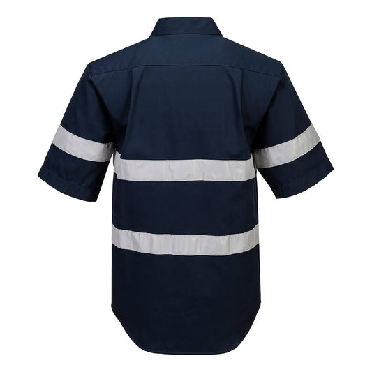 Portwest MA909 Geelong Hi-Vis Class N Shirt S/S in Navy - back view