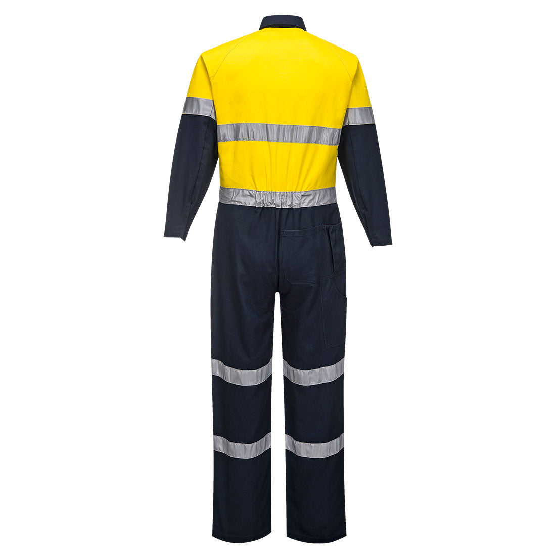 Portwest MA932 Hi-Vis Lightweight Contrast Coverall in Yellow/Navy - back view