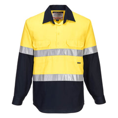 Hobart Hi-Vis Contrast 1/2 Button Shirt L/S - MC101 - Portwest-1