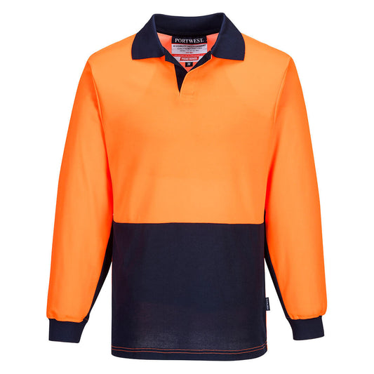 Hi-Vis Cotton Comfort Contrast Class D Polo Shirt L/S  - MF213 - Portwest-0