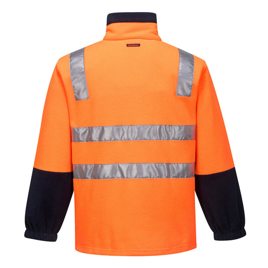 Portwest MF215 Hi-Vis Contrast 1/4 Zip Polar Fleece in Orange/Navy - back view