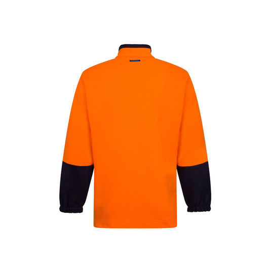 Portwest MF515 Hi-Vis Contrast 1/4 Zip Class D Brush Fleece in Orange/Navy - back view