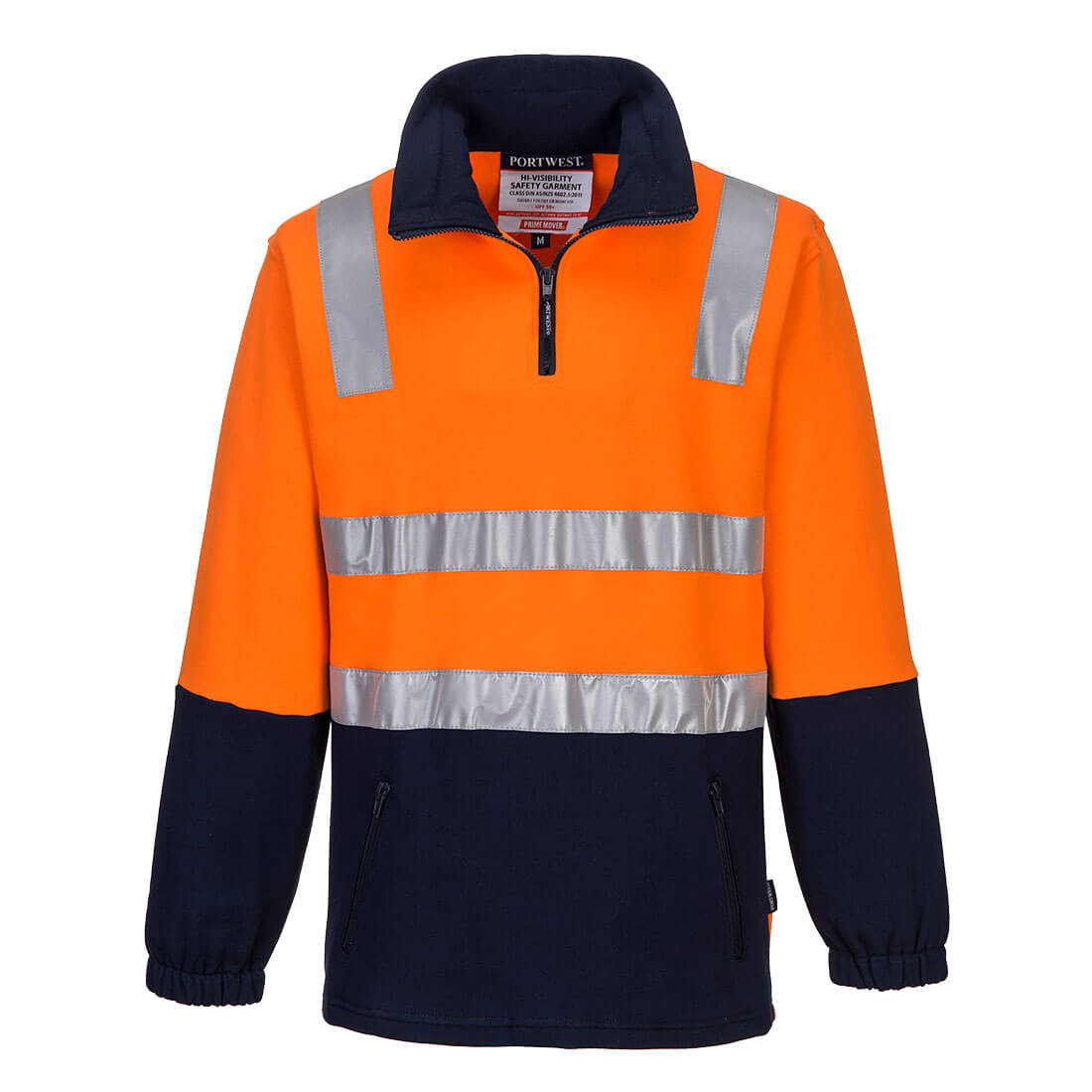 Hi-Vis Contrast 1/4 Zip Brush Fleece - MF615 - Portwest-0