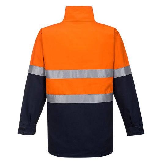 Portwest MJ777 Hume Hi-Vis 4-in-1 Contrast Work Jacket in Orange/Navy - back view
