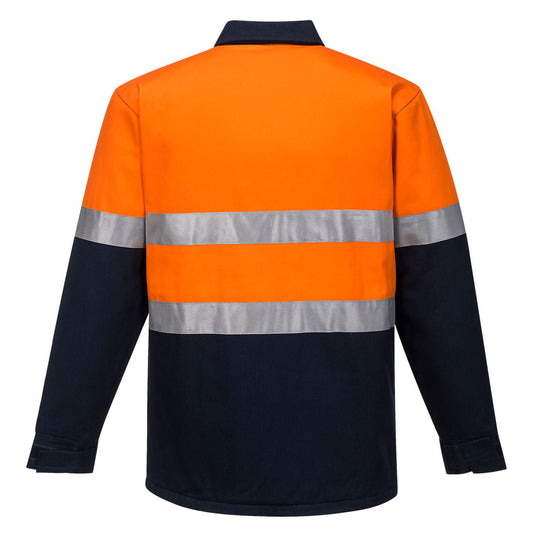 Portwest MJ987 Hi-Vis Contrast Insulated Work Jacket in Orange/Navy - back view