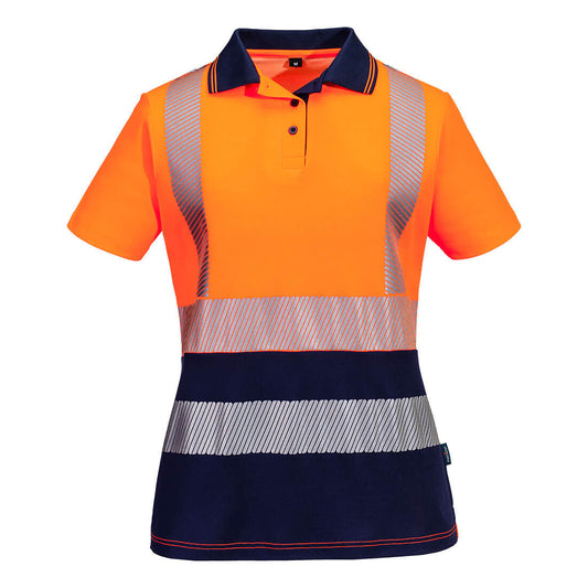 Hi-Vis Womens Cotton Comfort Contrast Polo Shirt S/S - ML210 - Portwest-0