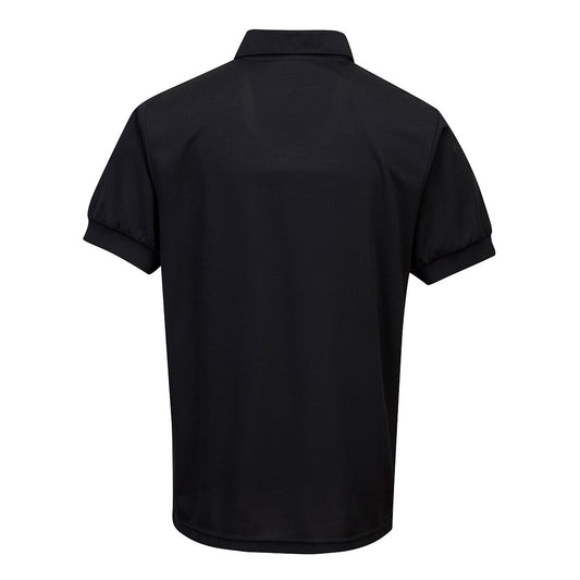 Portwest MP101 Micro Mesh Polo Shirt S/S in Black - back view