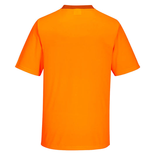 Portwest MP111 Hi-Vis Contrast Class D T-Shirt S/S in Orange/Navy - back view