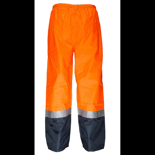 Portwest MP202 Hi-Vis Contrast Rain Pants in Orange/Navy - back view