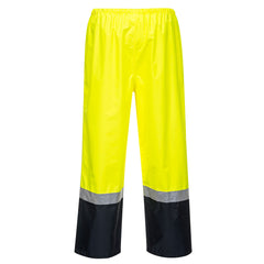 Portwest MP202 Hi-Vis Contrast Rain Pants in Yellow/Navy - back view