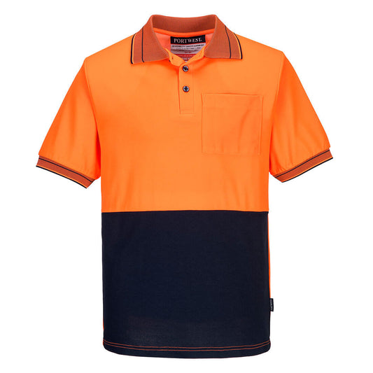 Hi-Vis Cotton Comfort Contrast Class D Polo Shirt S/S - MP210 - Portwest-0