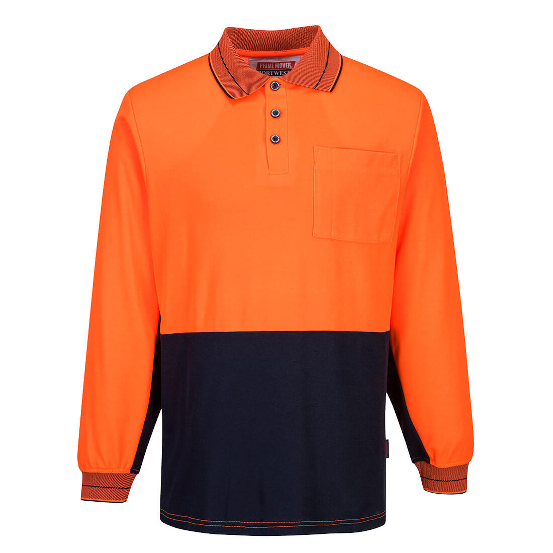 Hi-Vis Cotton Comfort Contrast Class D Polo Shirt L/S  - MP213 - Portwest-0