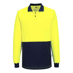 Hi-Vis Cotton Comfort Contrast Class D Polo Shirt L/S - MP414 - Portwest-1