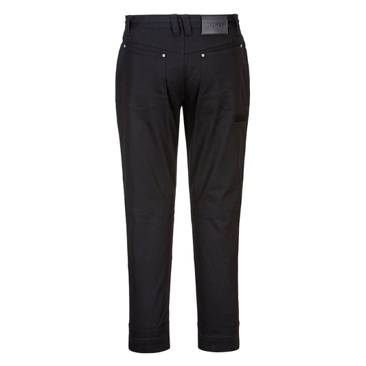 Portwest MP708 KX3 Stretch Slim Fit Work Pants in Black - back view