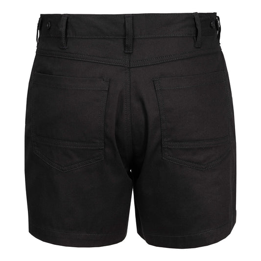 Portwest MP711 Lightweight Cotton Drill Work Shorts in Black - back view