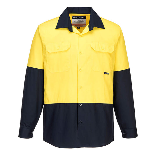 Canberra Hi-Vis Lightweight Contrast Class D Shirt L/S  - MS801 - Portwest-2
