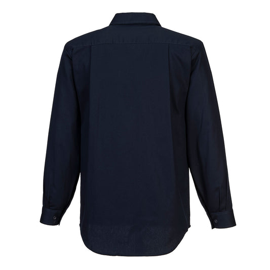 Portwest MS903 Adelaide Shirt, Long Sleeve, Regular Weight in Navy - back view