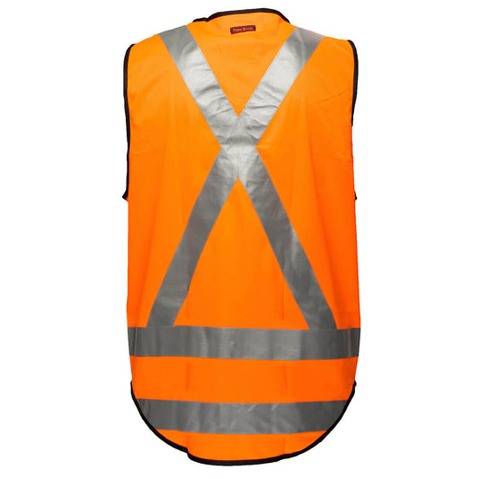 Portwest MV188 Hi-Vis X Back Zipped Vest in Orange - back view