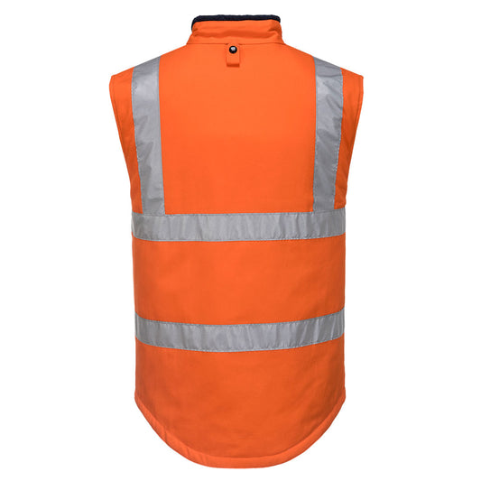 Portwest MV278 Hi-Vis Reversible Vest in Orange - back view