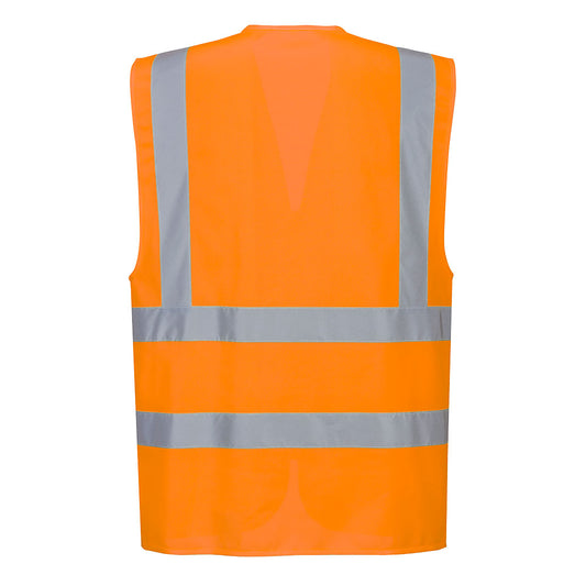Portwest MV476 Hi-Vis Executive Vest in Orange - back view