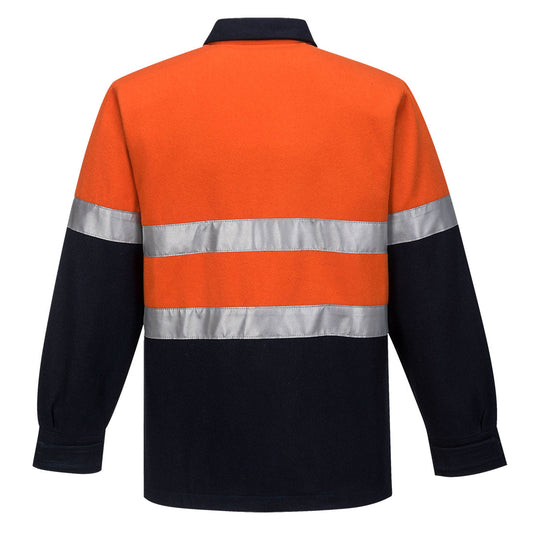 Portwest MW028 Bluey Hi-Vis Wool Blend Contrast Work Jacket in Orange/Navy - back view