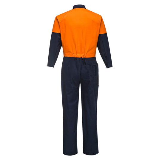 Portwest MW931 Hi-Vis Contrast Class D Coverall in Orange/Navy - back view