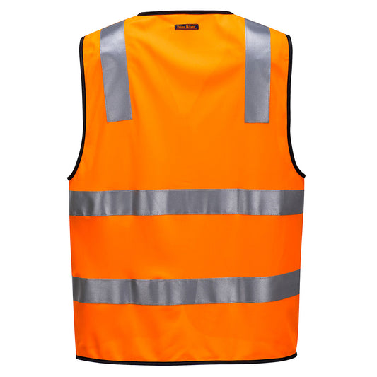 Portwest MZ102 Hi-Vis Zipped Vest in Orange - back view