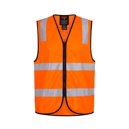 Portwest MZ105 Hi-Vis Zipped Traffic Controller Vest in Orange - back view