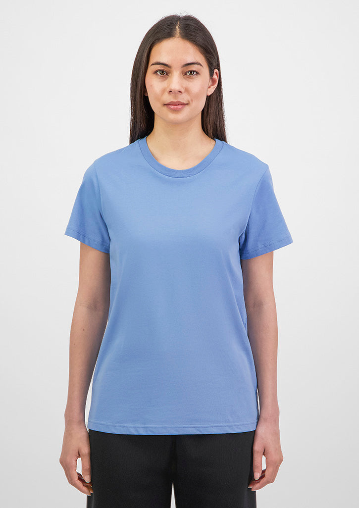 Basis Womens Short Sleeve Tee - X1001W in Ocean - model