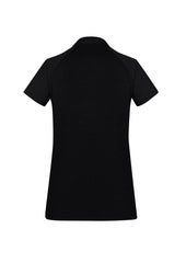 Biz Collection P011LS Byron Womens Short Sleeve Polo in Black - back view