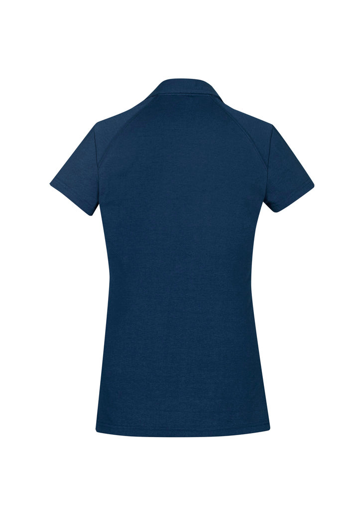 Biz Collection P011LS Byron Womens Short Sleeve Polo in Steel Blue - back view