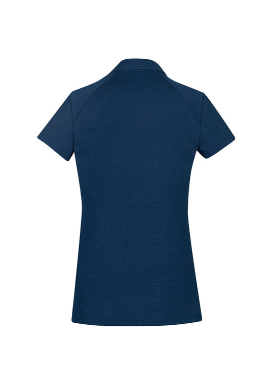 Biz Collection P011LS Byron Womens Short Sleeve Polo in Steel Blue - back view