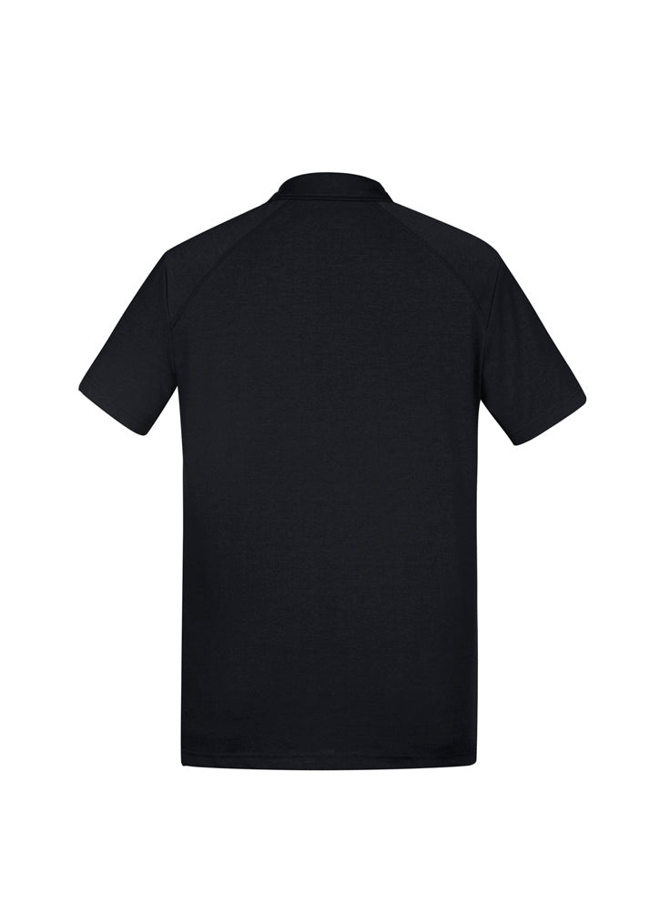 Biz Collection P011MS Byron Mens Short Sleeve Polo in Black - back view