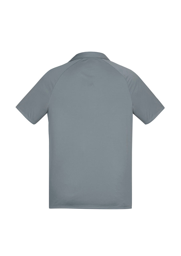Biz Collection P012MS Academy Mens Short Sleeve Polo in Silver/Charcoal - back view
