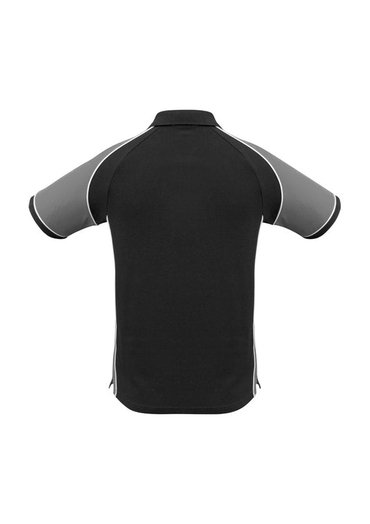 Biz Collection P10112 Nitro Mens Short Sleeve Polo in Black/Grey/White - back view